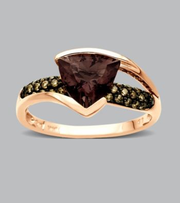 10K Rose Gold Smoky Quartz Ring