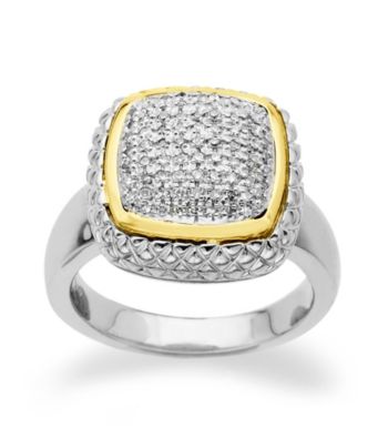 Sterling Silver and 14K Gold .20 ct. t.w. Diamond Ring
