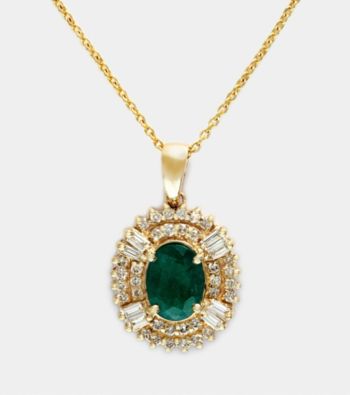Effy® Emerald and .40 ct. t.w. Diamond Pendant