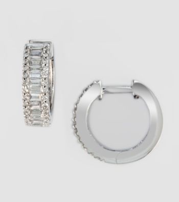 Effy® .75 ct. t.w. Diamond Hoop Earrings in White Gold
