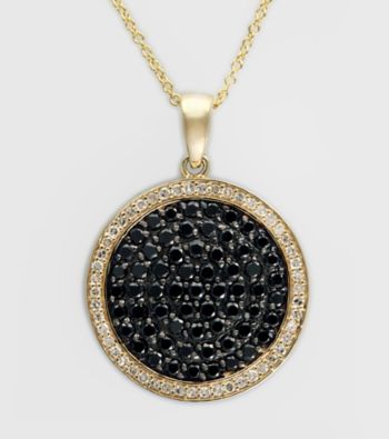 Effy® 1.31 ct. t.w. Black & White Diamond Cluster Pendant in Yellow Gold