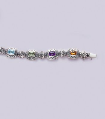 UPC 729367128072 product image for Sterling Silver and Semi-Precious Stone Bracelet | upcitemdb.com