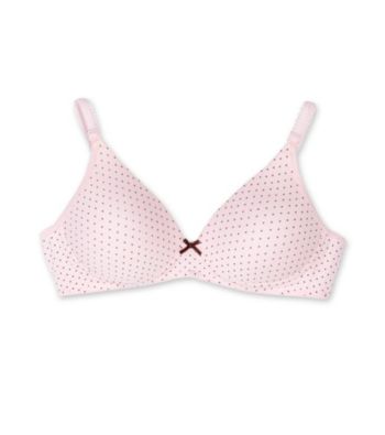 Jockey® Girls' Pink/Brown Cotton Dot T-Shirt Bra