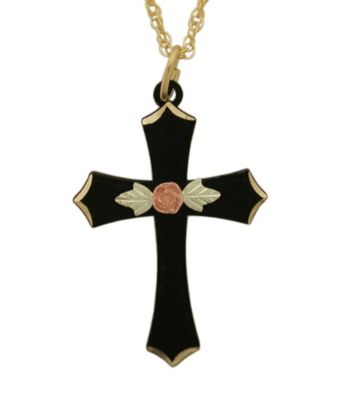 Black Hills Gold Powder-Coated Cross Pendant