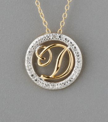 18K White Gold Over Sterling Silver Diamond Accent Letter 