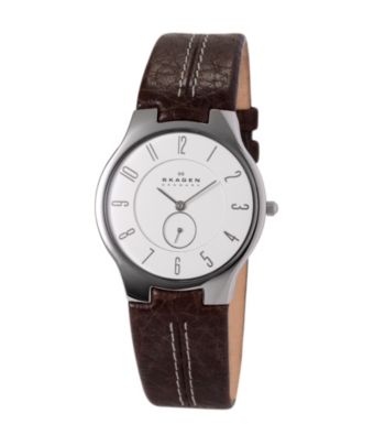 Skagen Denmark Men's Brown Leather Watch