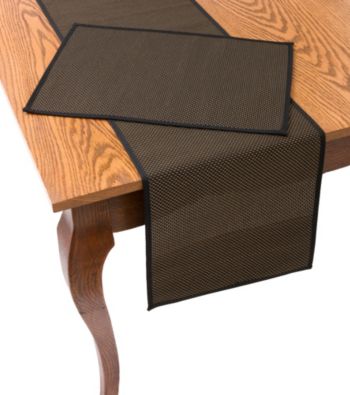 Chicology® Audrick Table Runner & Place Mat - Black Coffee
