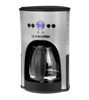 Kalorik 12-Cup Capacity Programmable Coffee Maker - Stainless Steel and Black