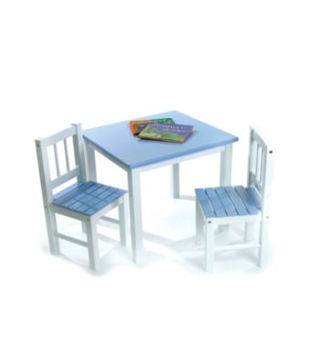 Lipper International 3-pc. Children's Table & 2 Chairs Set - Blue & White
