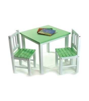 Lipper International 3-pc. Children's Table & 2 Chairs Set - Green & White