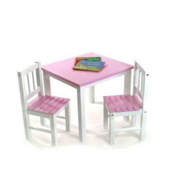 Lipper International 3-pc. Children's Table & 2 Chairs Set - Pink & White