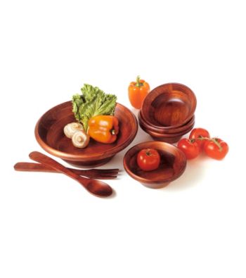 Lipper International 7-pc. Salad Set - Dark Cherry Finish