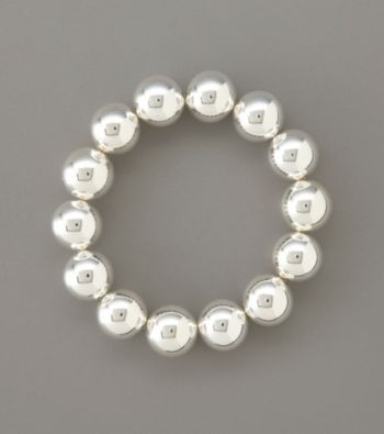 Lauren Ralph Lauren Silvertone 14MM Bead Stretch Bracelet