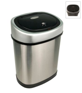 Nine Stars Infrared Touchless Automatic 3.2-Gallon Trash Can - Stainless