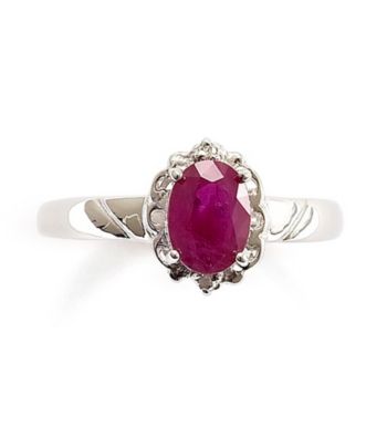 1.0 ct. t.w. Ruby & Diamond Accent Sterling Silver Ring
