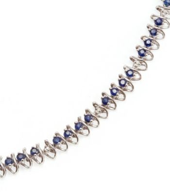 2.0 ct. t.w. Sapphire Sterling Silver & Diamond Accent Bracelet