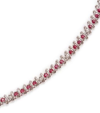 2.0 ct. t.w. Ruby Sterling Silver & Diamond Accent Bracelet