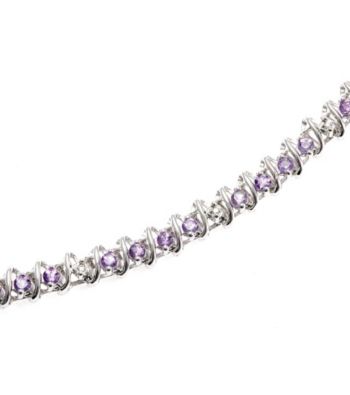 1.25 ct. t.w. Amethyst Sterling Silver & Diamond Accent Bracelet