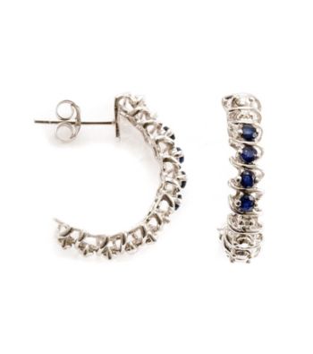.50 ct. t.w. Sapphire Sterling Silver & Diamond Accent Earrings
