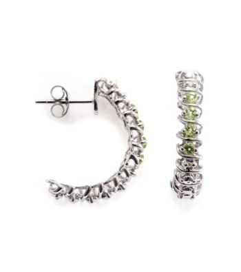 .33 ct. t.w. Peridot Sterling Silver & Diamond Accent Earrings