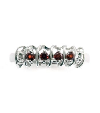 .20 ct. t.w. Garnet Sterling Silver & Diamond Accent Ring