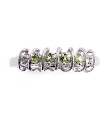 .20 ct. t.w. Peridot Sterling Silver & Diamond Accent Ring