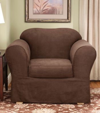 Sure Fit® Suede Supreme Chair Separate Seat Slipcover