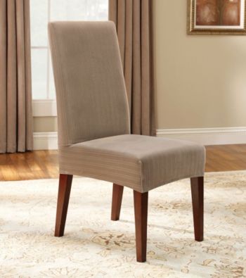 Sure Fit® Stretch Pinstripe Dining Room Chair Slipcover - Short