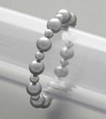 Sterling Silver Gray Shell Pearl Stretch Bracelet