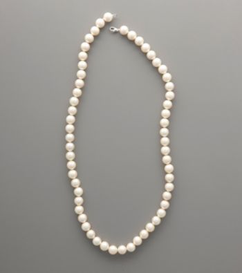 Sterling Silver White Shell Pearl Strand Necklace
