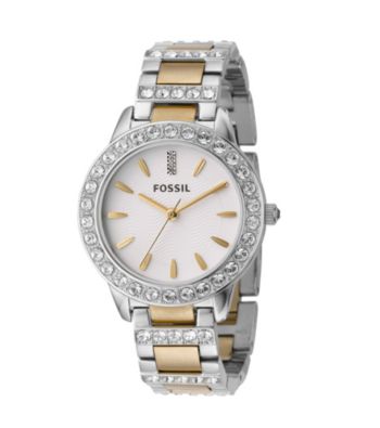Fossil® Ladies' Two Tone Crystal Watch - Gold/Silver