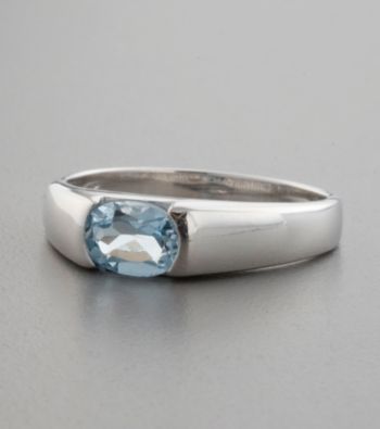 Blue Topaz Sterling Silver Ring