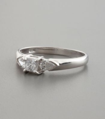 Sterling Silver and Princess Cut Cubic Zirconia Ring