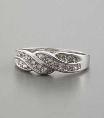 Braided Sterling Silver and Cubic Zirconia Ring