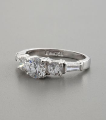 Sterling Silver & Cubic Zirconia Five-Gemstone Ring
