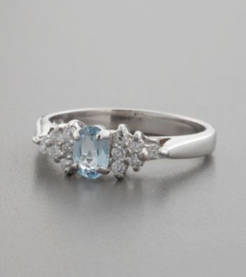 Blue Topaz, Sterling Silver & Cubic Zirconia Accent Ring