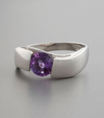 Sterling Silver and Genuine Amethyst Ring