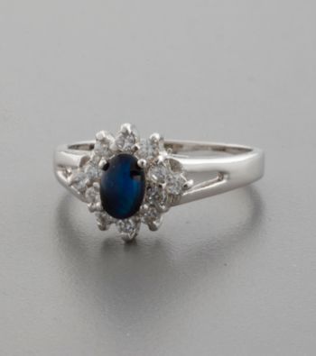 Paua Shell & Cubic Zirconia Accented Sterling Silver Ring