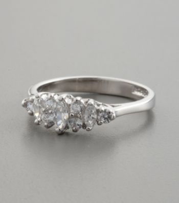 Sterling Silver & Cubic Zirconia Anniversary Style Ring