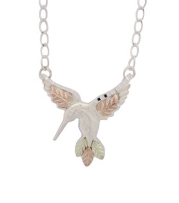 Black Hills Gold Sterling Silver Hummingbird Necklace