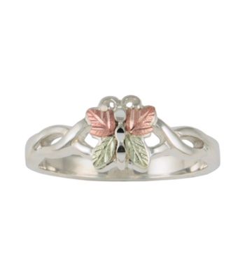 Black Hills Gold Sterling Silver and Gold Butterfly Ring