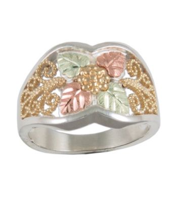 Black Hills Gold Sterling Silver and 10k & 12k Gold Ring