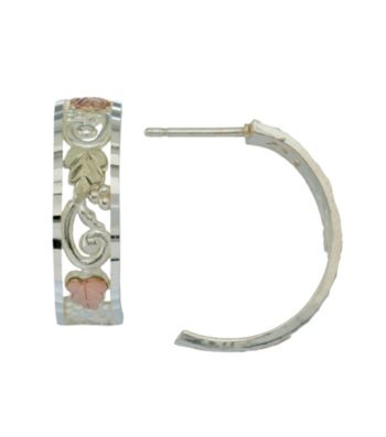 Black Hills Gold Sterling Silver Demi Hoop Earrings