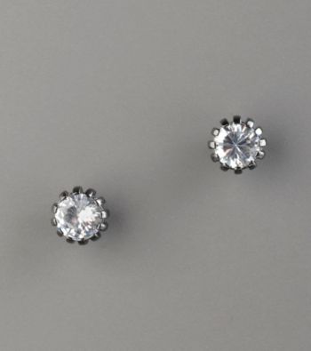 Betsey Johnson® Round Czech Crystal Stud Earrings - Hematite