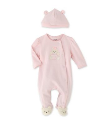 Little Me Baby Girls' Teddy Bear Footie - Pink