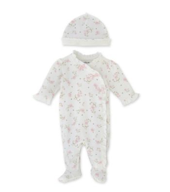 Little Me Baby Girls' Vintage Rose Footie - Pink