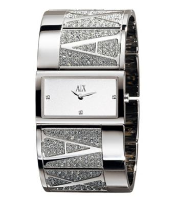A|X Armani Exchange Women's Glitz Cuff Logo Watch