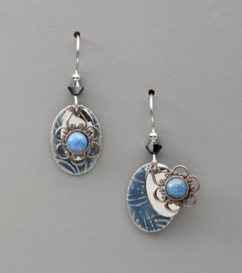 Silver Forest® Lapis Stone and Silvertone Filigree Earrings