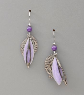Silver Forest® Silvertone & Purple Layered Earrings