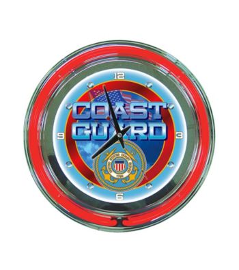 Officially Licensed United States Coast Guard Blue Neon Clock